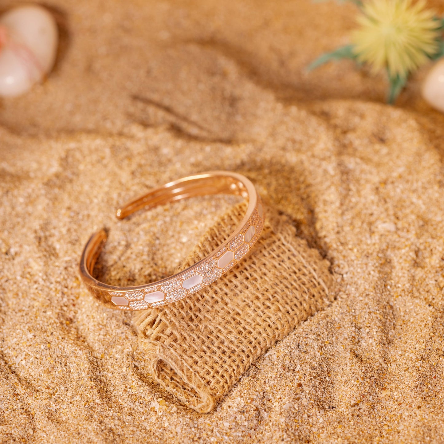 Honeycomb MOP Bangle