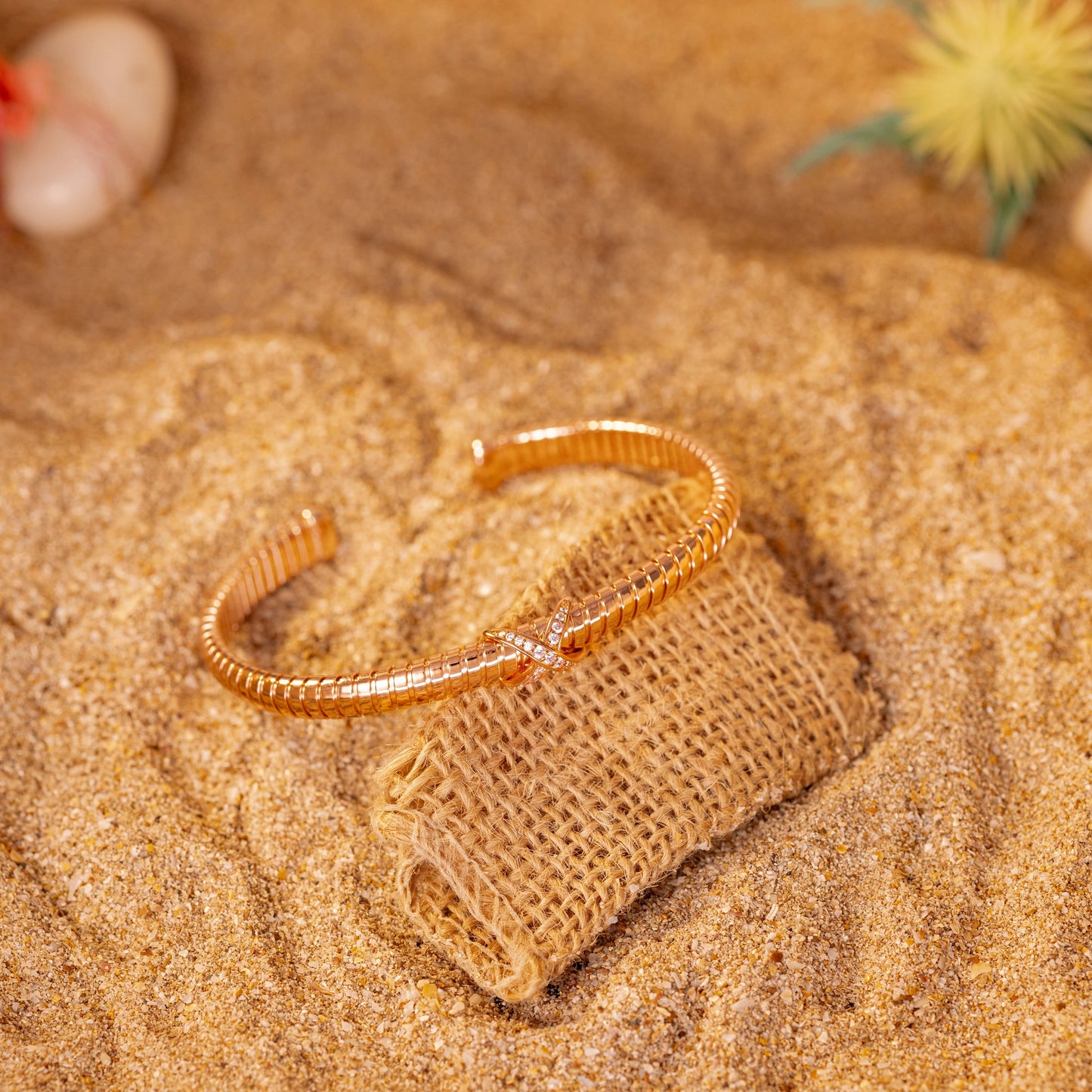The Gilded "X" Ribbed Cuff