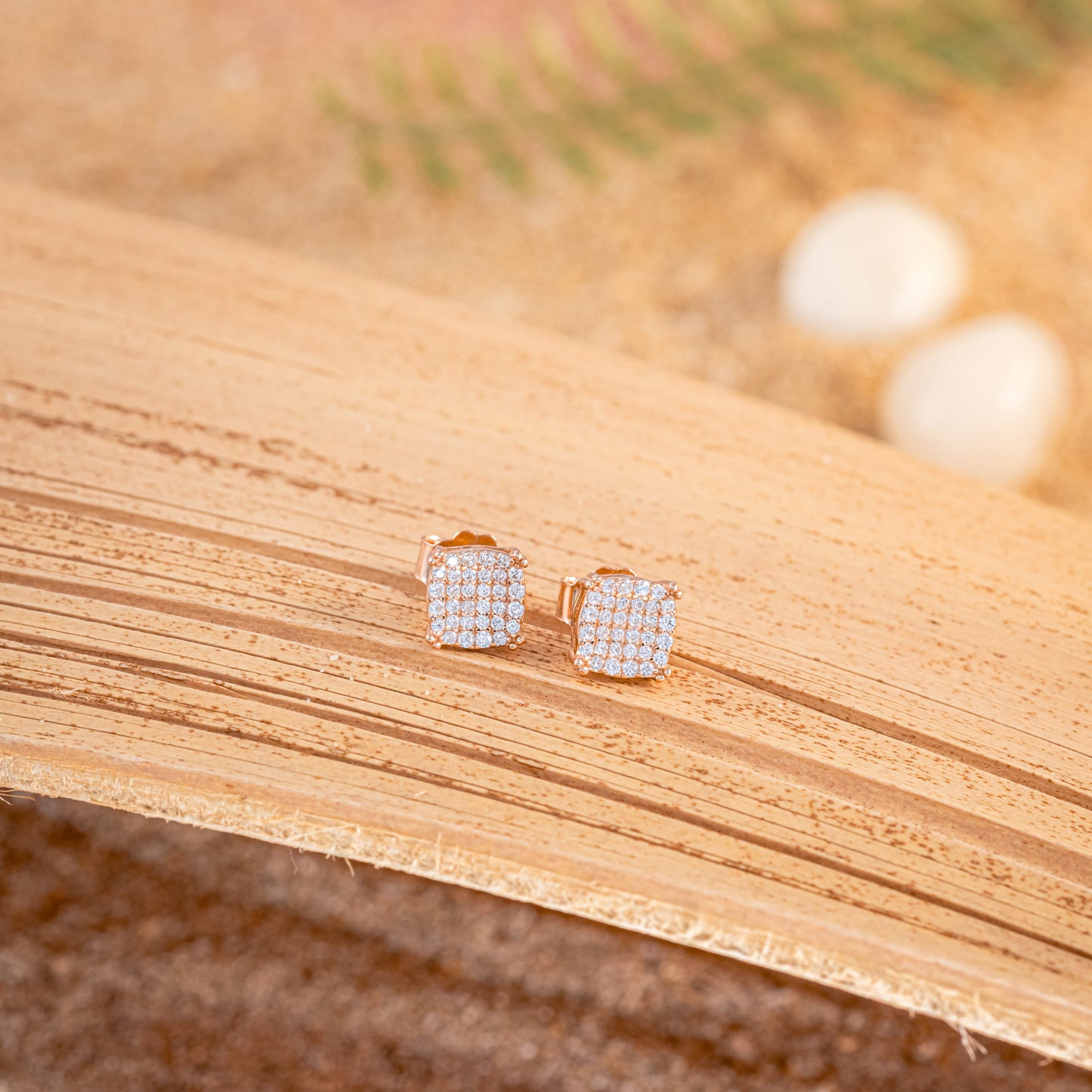 Rosé Pavé Studs