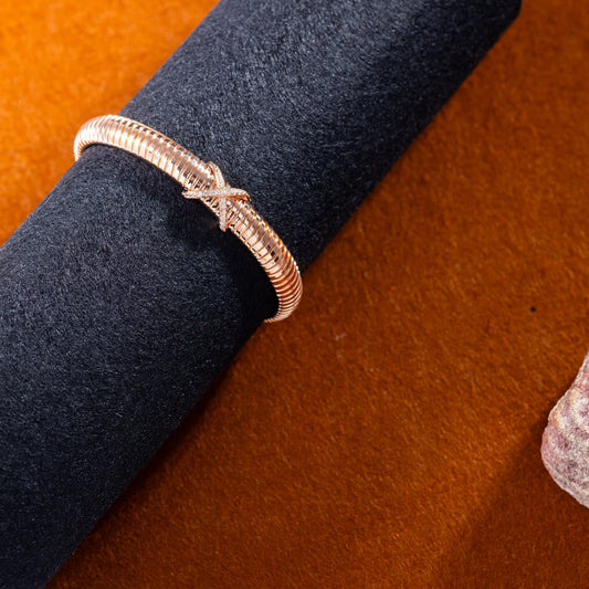The Gilded "X" Ribbed Cuff